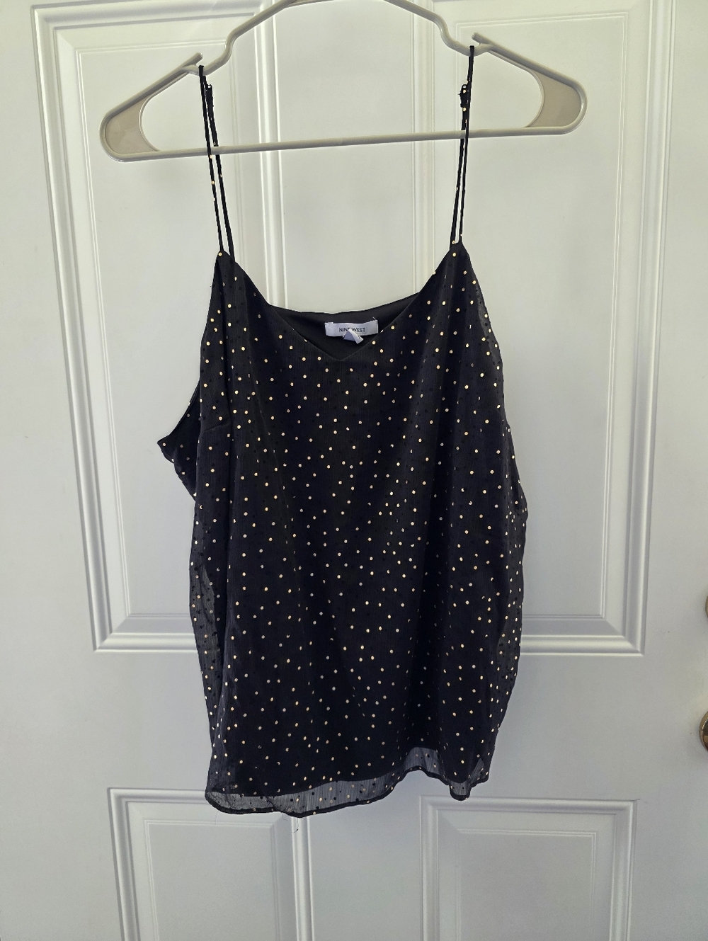 Nine West Black Cami with Gold Dot Accents Size XXL